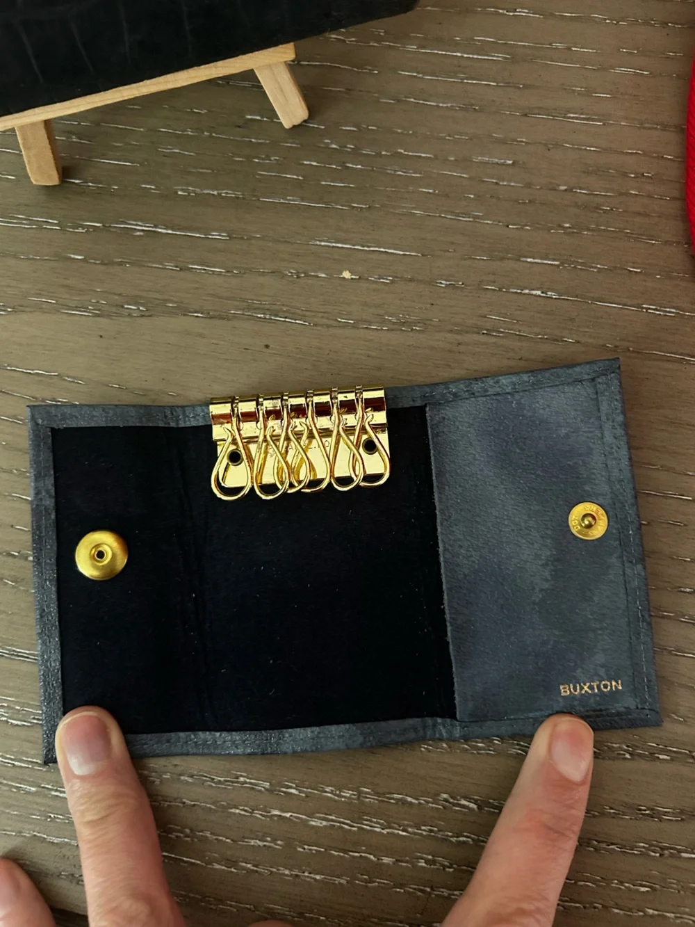 Buxton Key/ Card holder Blue Vintage Leather